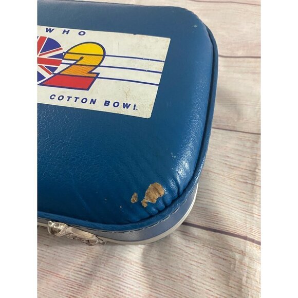 Vintage Boy's Blue Going To Grandma's Hard Shell Travel Case W/The Who 1989 Stic - Picture 7 of 11